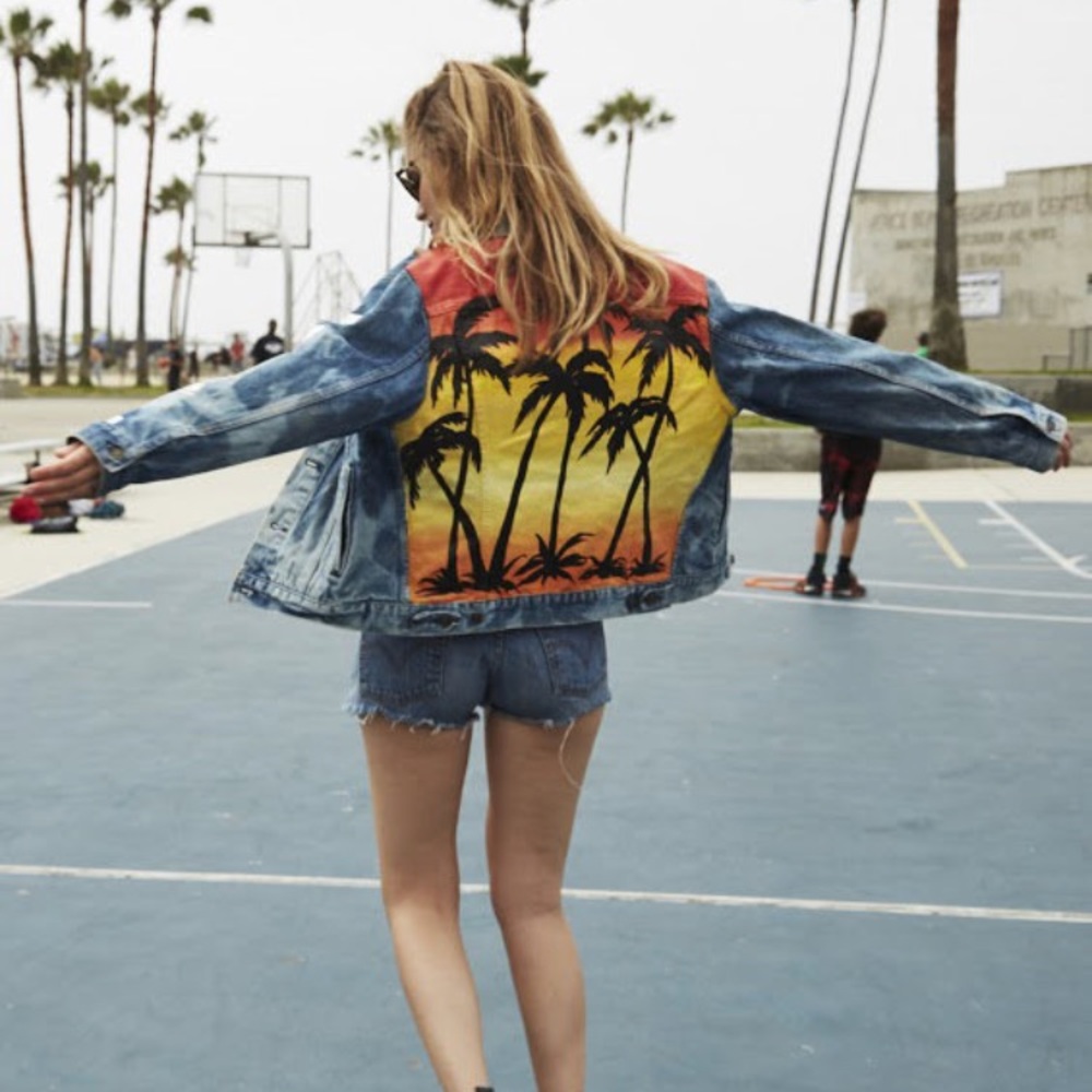 Custom handpainted Levi denim jacket